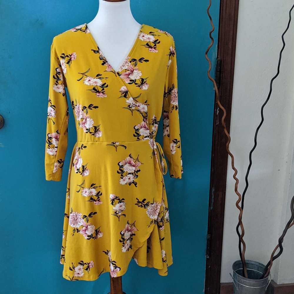 Faux wrap mini dress